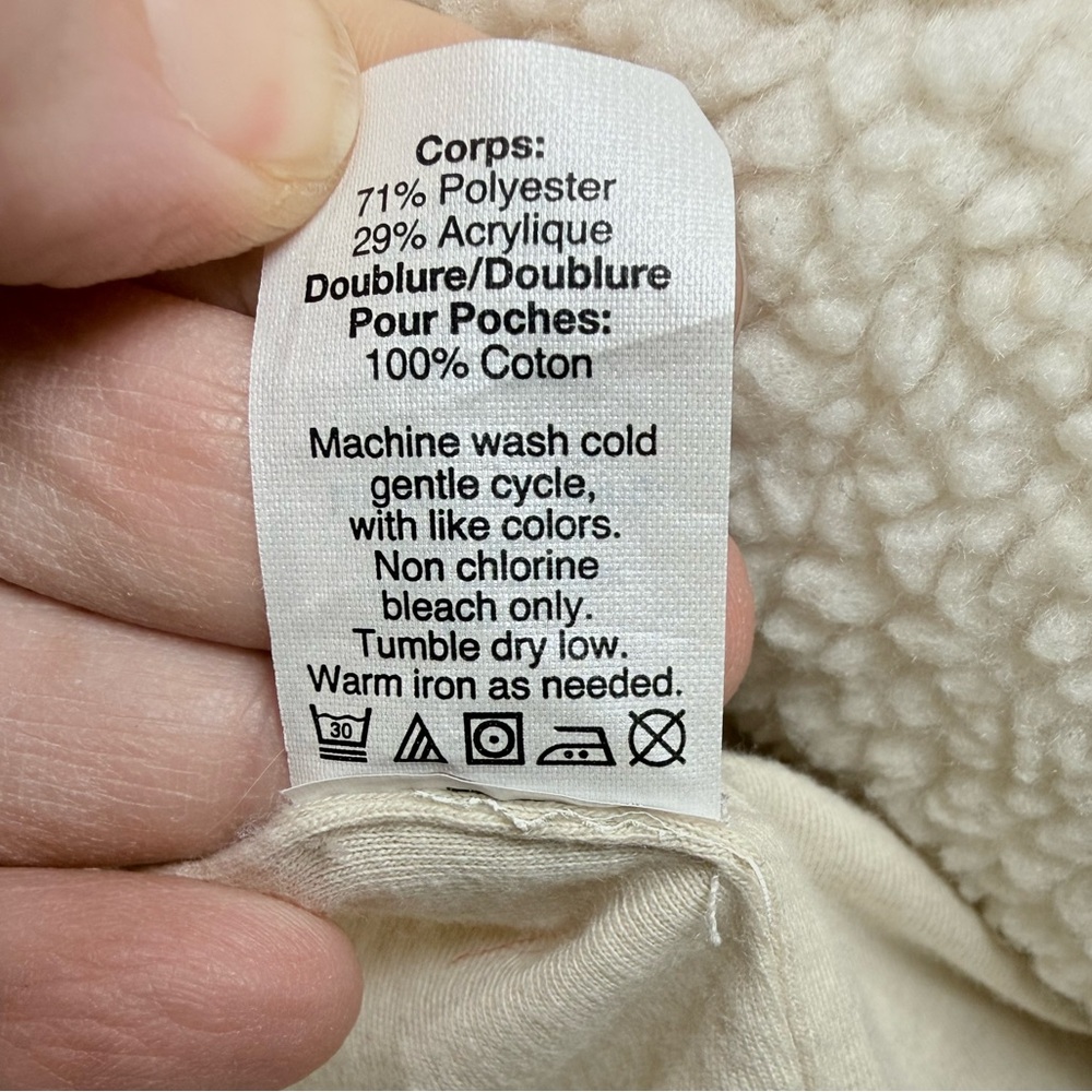 J.Crew Cream Sherpa Teddy Bear Jacket H4011 – Medium, EUC - Picture 6 of 6